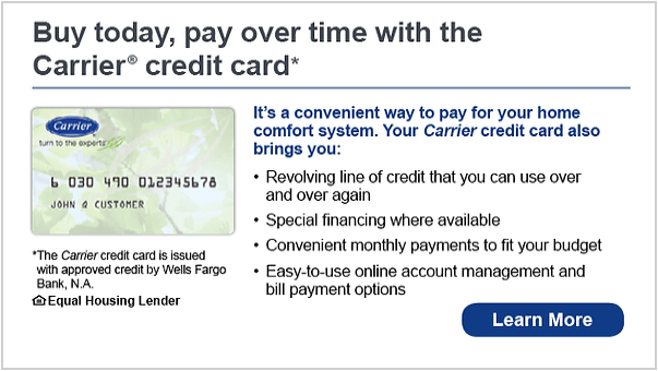 carrier credit card hvac financing